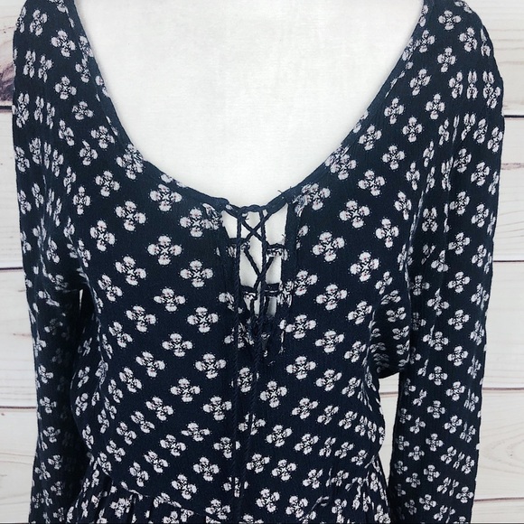 CAPE JUBY Navy Floral Pattern Long Sleeve Romper - Picture 4 of 9